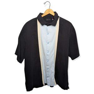 Synergy Blue & Gray Button Down Short Sleeve Shirts XXL